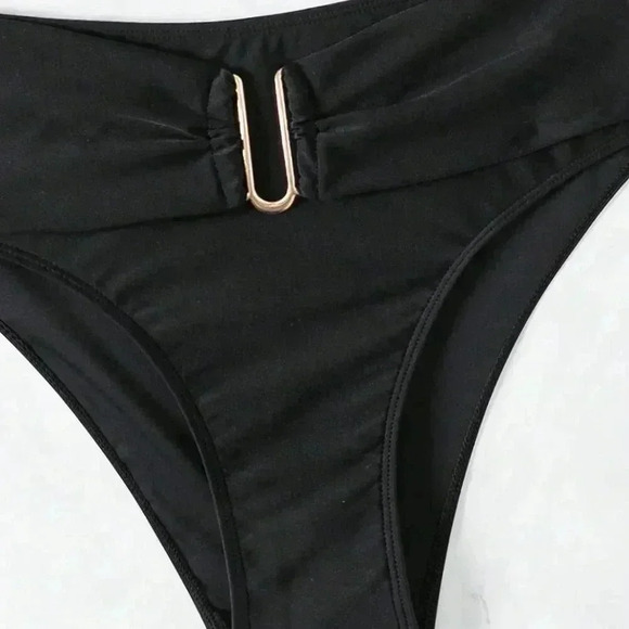 Black Women's Beach Two-Piece Bikini Set - Picture 5 of 8
